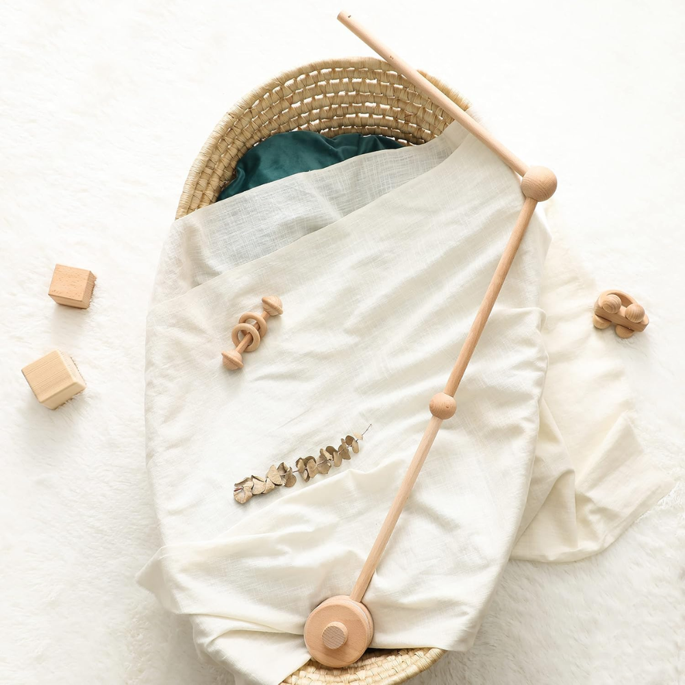 Crib mobile arm made from beech wood