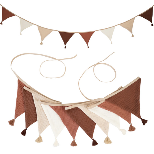 Pennant Garland – Decorative Bunting for Baby’s Room Brown