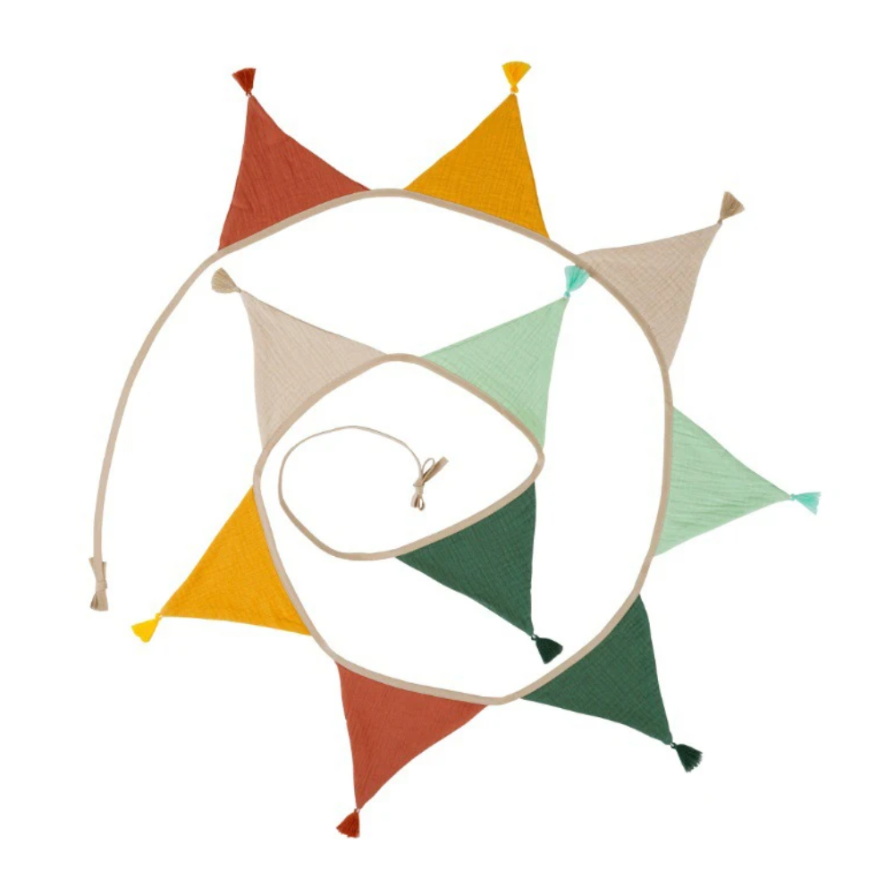 Pennant Garland – Decorative Bunting for Baby’s Room Brown, Green & Red