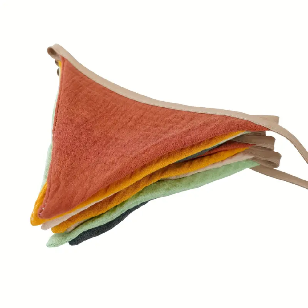 Pennant Garland – Decorative Bunting for Baby’s Room Brown, Green & Red