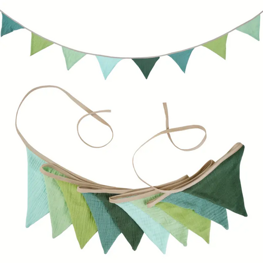 Pennant Garland – Decorative Bunting for Baby’s Room Green