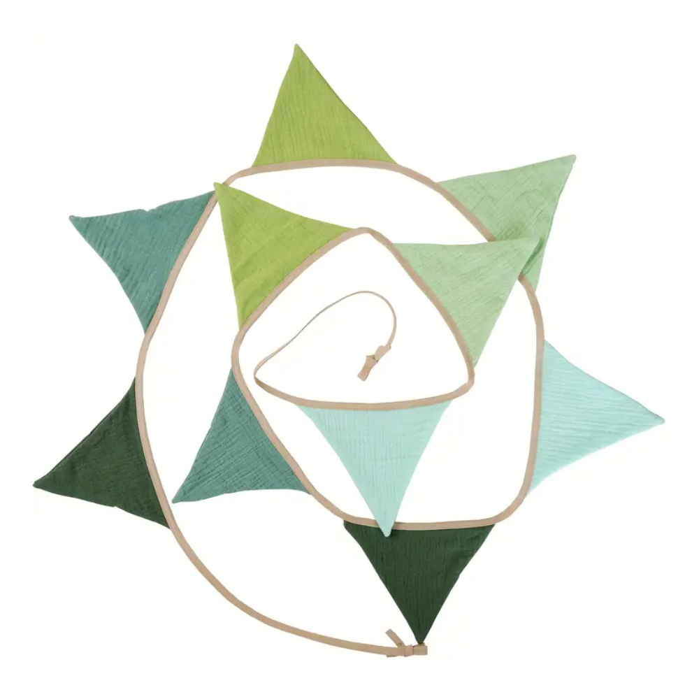 Pennant Garland – Decorative Bunting for Baby’s Room Green