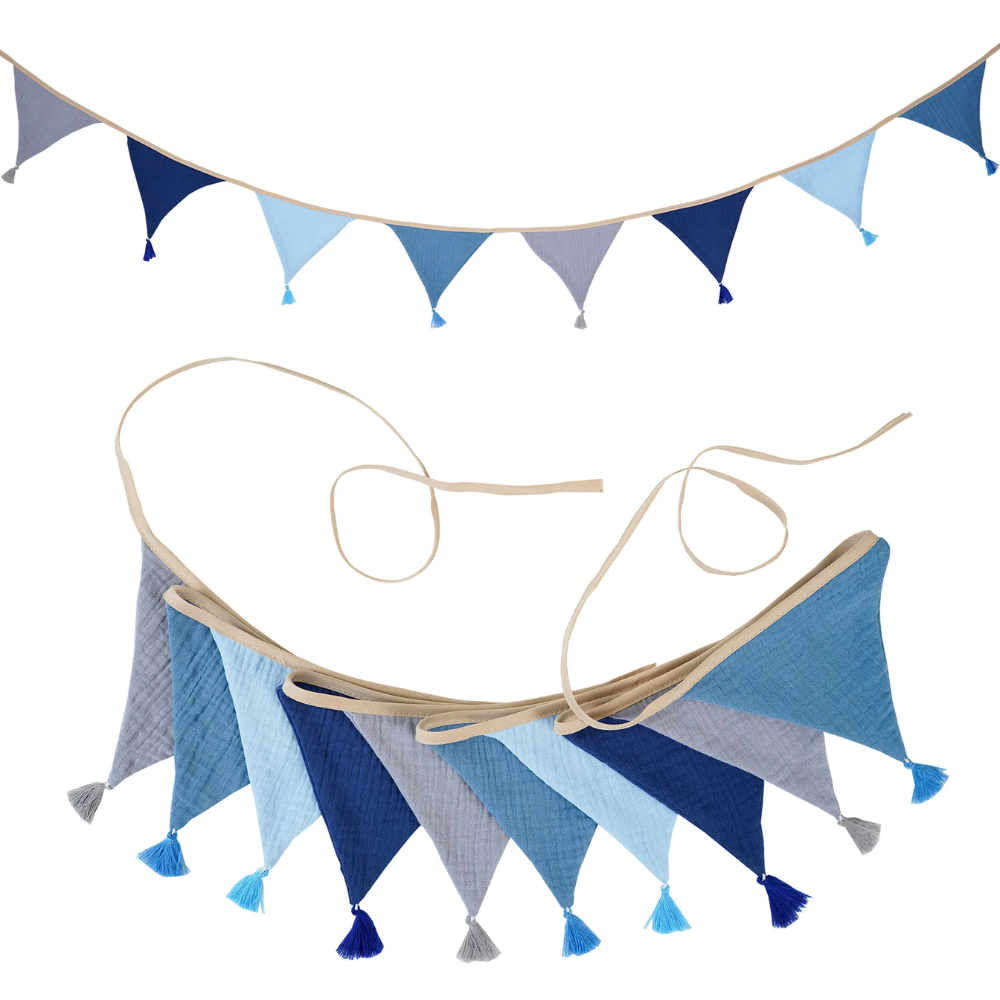 Pennant Garland – Decorative Bunting for Baby’s Room Navy Blue