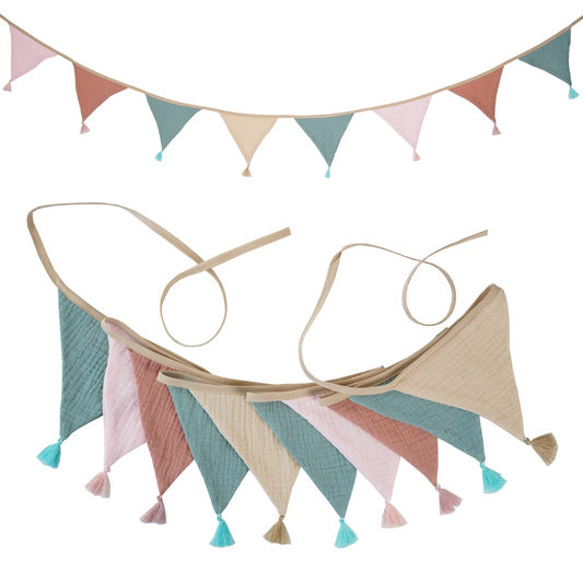 Pennant Garland – Decorative Bunting for Baby’s Room Warm Pastel