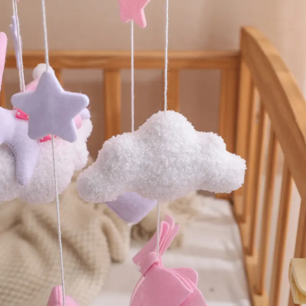 Baby Mobile Noliboobaby Handmade - Pink Bunny in the Cloud