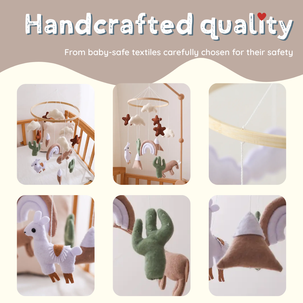 Baby Mobile Noliboobaby Handmade - Alpaca in Desert