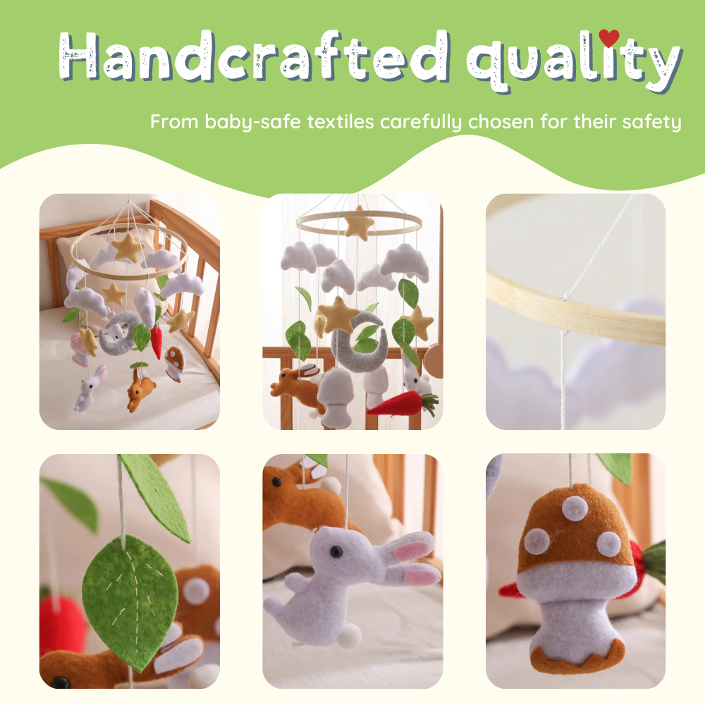 Baby Mobile Handmade Noliboobaby - Bunnies and the Magic Forest