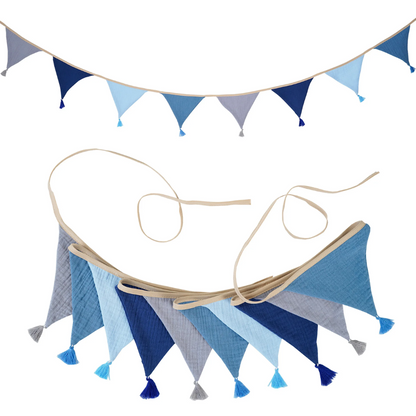 Pennant Garland – Decorative Bunting for Baby’s Room Navy Blue
