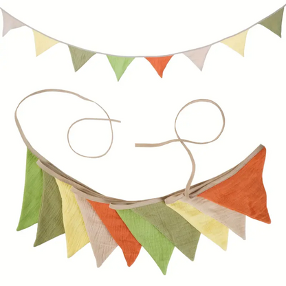Pennant Garland – Decorative Bunting for Baby’s Room Orange & Green