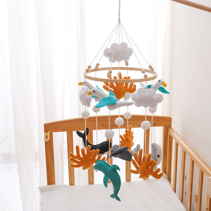 Baby Mobile Handmade Noliboobaby - Seagulls and Ocean